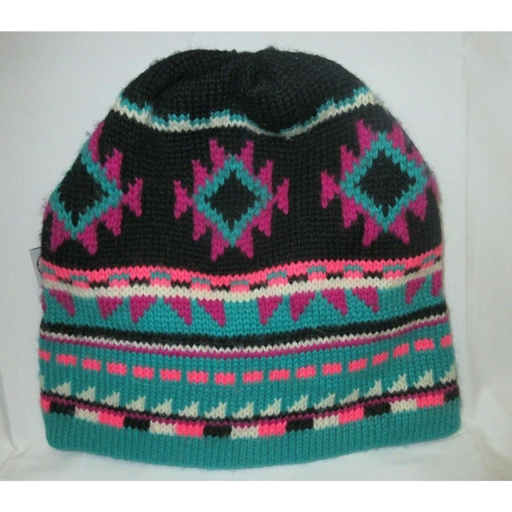 Vintage Igloos 100% wool knit ski cap hat beanie toboggan snowboarding ski